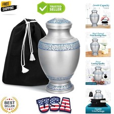 Cremation Urn for Adult Human Ashes - Large Handcrafted Funeral Memorial with...