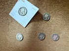 Five Mercury dimes 0.9  silver the 3 1917 mints, 2 1916. Bonus coins added