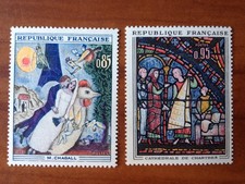 France Yvert Num 1398-1399 ** Tableau   1963