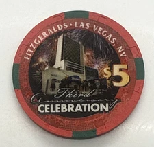 Fitzgeralds Hotel & Casino $5 Chip Las Vegas NV 3rd Anniversary Don Barden 2005