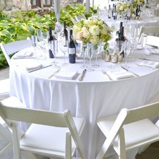 Nappe ronde unie blanche diamètre 2m80 Tissu anti tache infroissable - MCTISSUS 