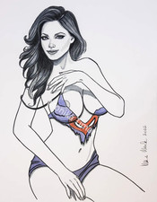 Mary Jane art original sketch drawing Comic Pinup Fantasy by Timar