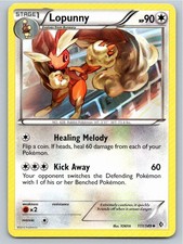 2012 POKEMON LOPUNNY BOUNDARIES CROSSED 117/149 UC LP A78132 FREE S&H