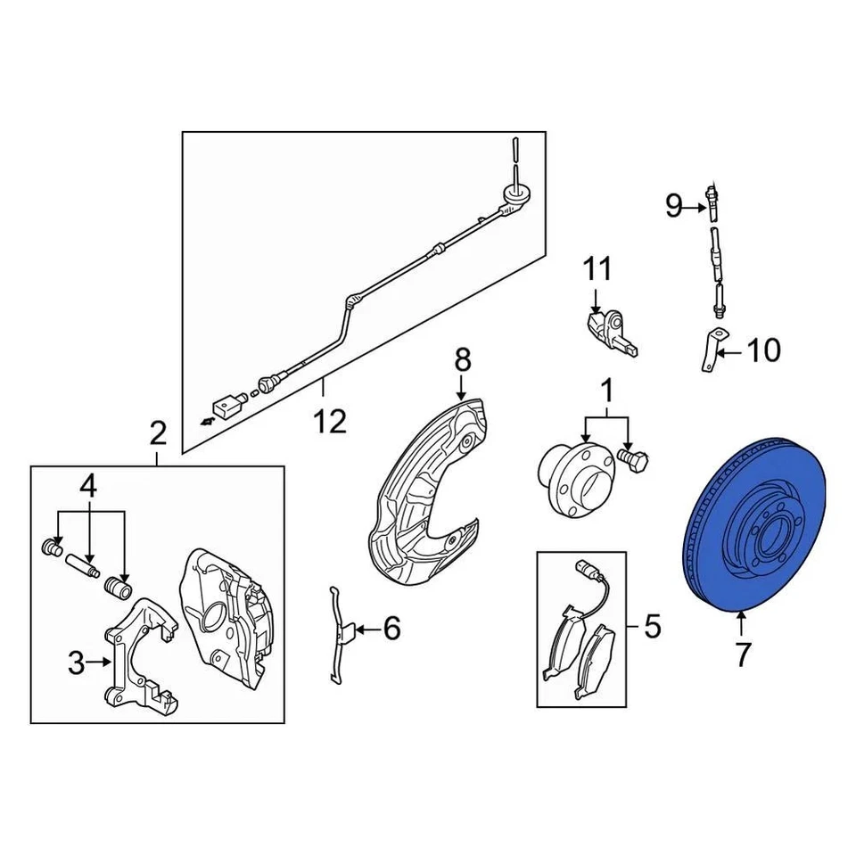 For Volkswagen Rabbit 2006-2009 Volkswagen 5Q0615301H Front Disc Brake Rotor - Изображение 3 из 3