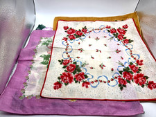 Vtg. Lot Of 4 Women's Floral Hankies