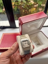 Cartier Santos Galbee 29mm Ref 1564 Quartz Steel Watch Box Fully Linked Unpolish