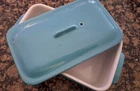Pyrex Vintage Turquoise Butter Refrigerator Dish with Lid Beautiful Rare