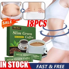 18Pcs Green Coffe Green-Slim Coffee with Ganoderma Control Weight-Loss H O T