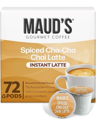 Maud's Chai Tea Latte Pods, 72 ct, Recyclable Single Serve Tea Pods