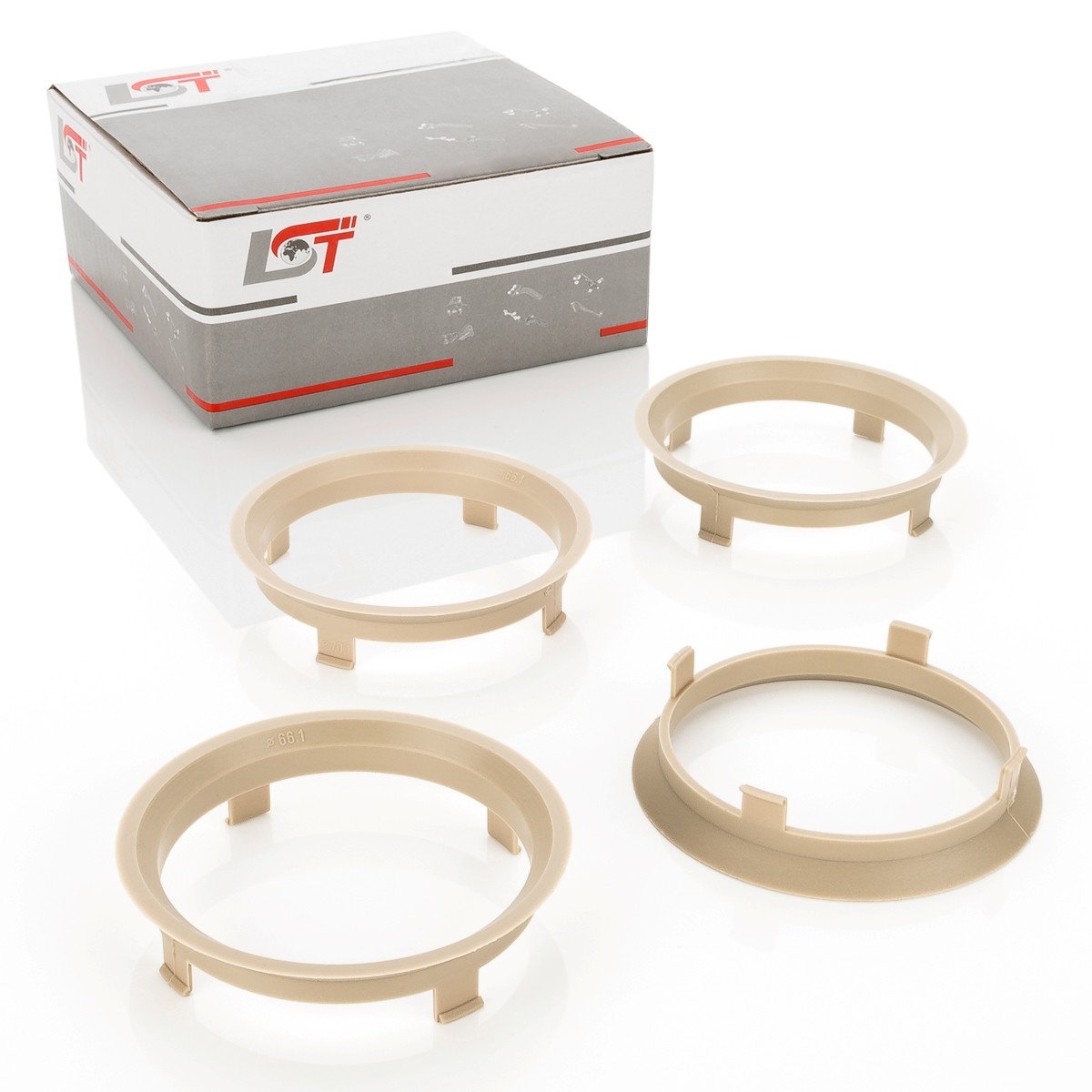4x Distance Rings Centering Beige Alloy Wheels Ø 66,1 MM - Ø 70,1 for mazda