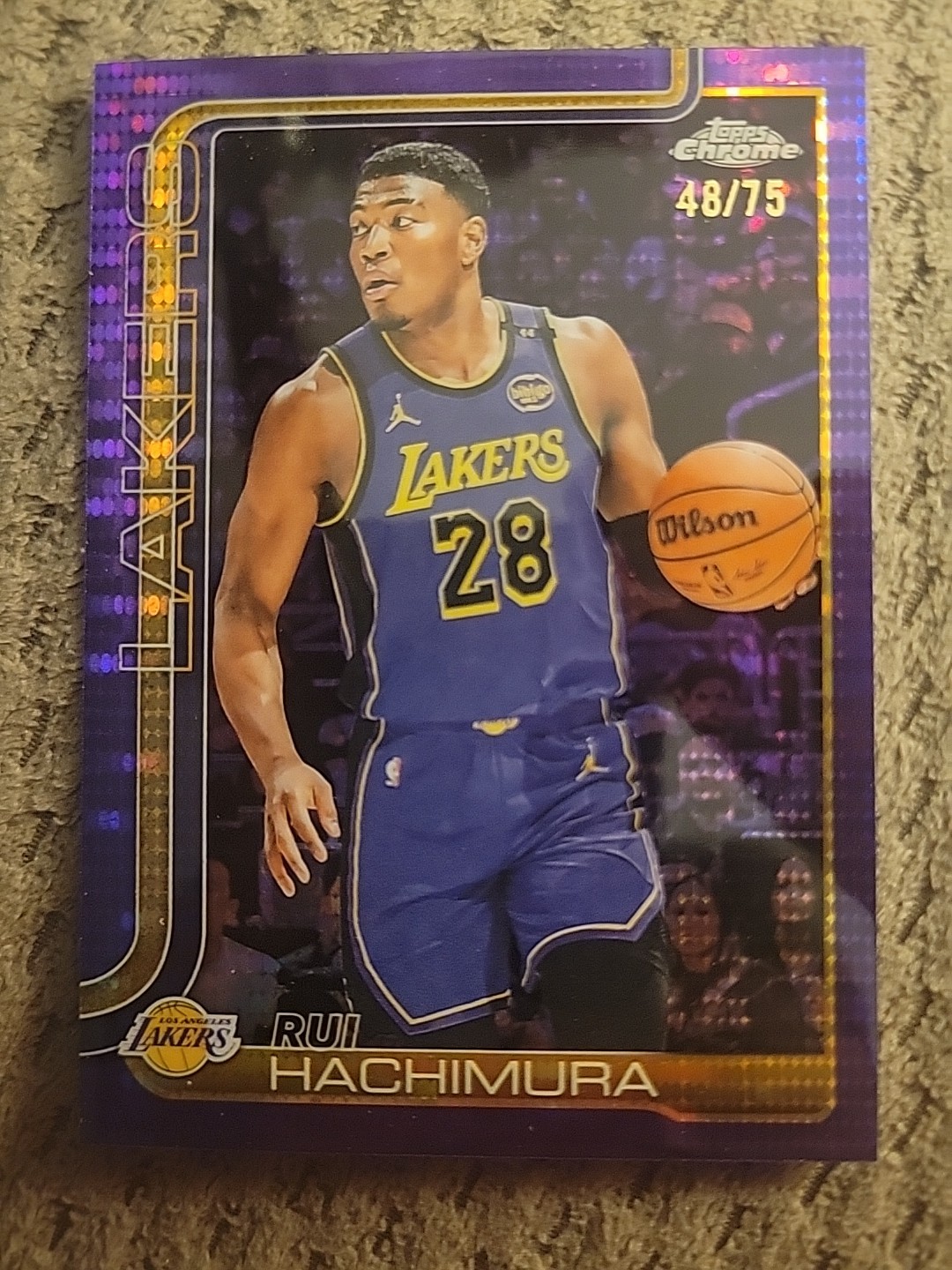 2025-26 Topps Chrome Rui Hachimura Purple Pulsar Refractor /75 Color Match