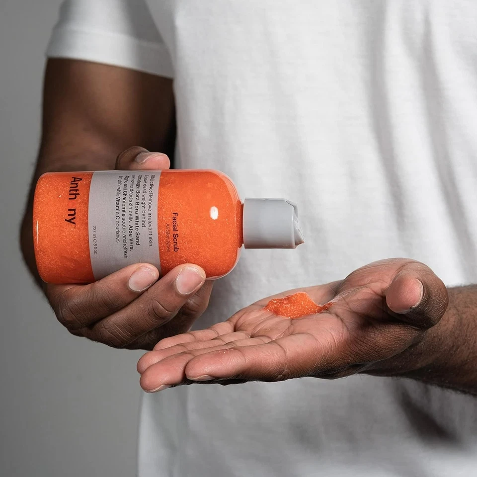 Exfoliante facial Anthony - Jabón facial exfoliante para hombres con vitamina C, aloe, 8 oz Foto 4 de 4