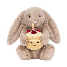 31CM Birthday Bunny By Jellycat Cute Soft Stuffed Bashful Beige Animal Toy Gifts