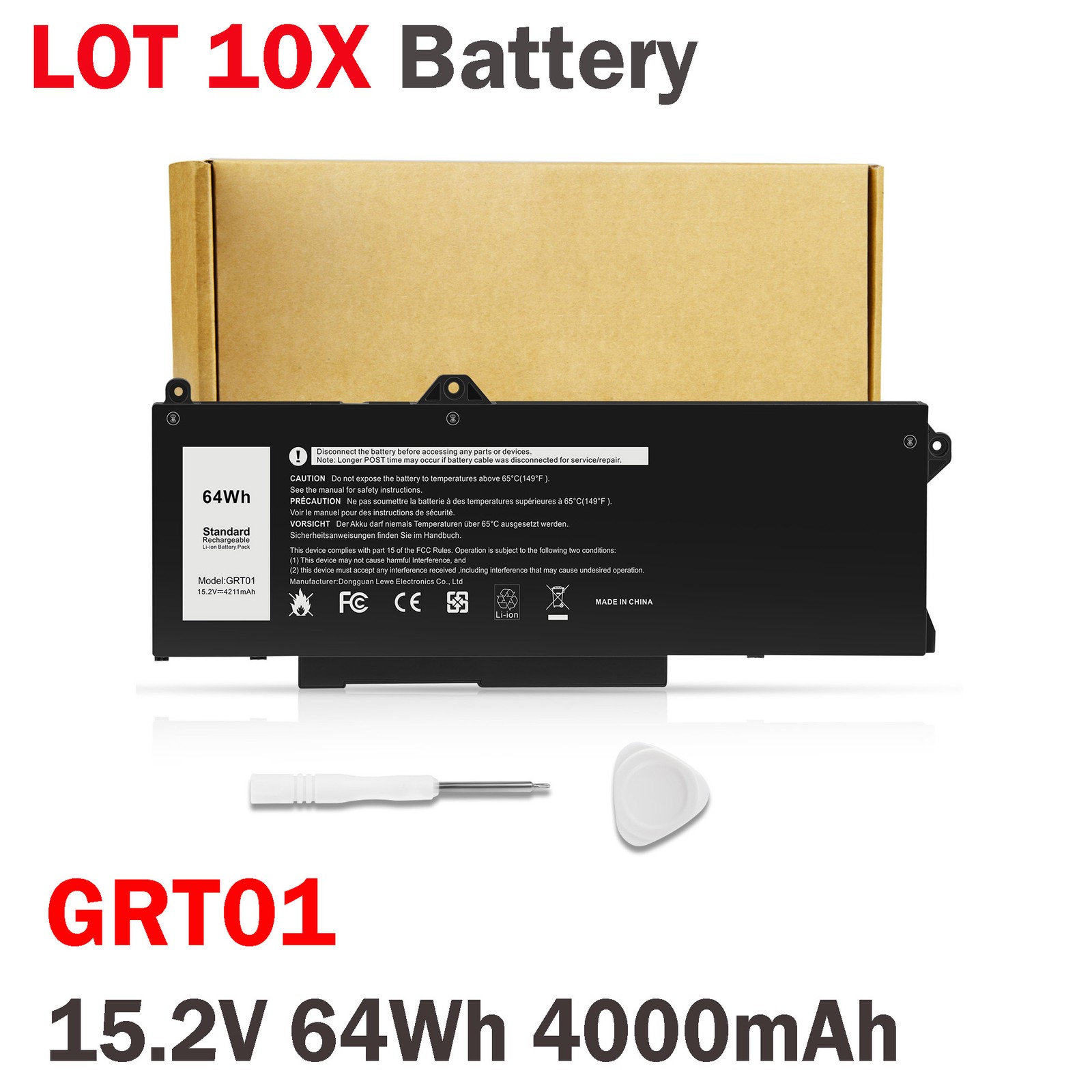 🧡LOT 10X Battery GRT01 0R05P0 For Latitude 15 5521 5531 Precision 15 3561 3571