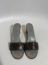 Vtg Gucci Brown Snakeskin Sandal Heels 36.5