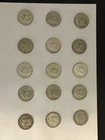15 Circ.  Kennedy Half Dollar 50C Uncertified Lot 40% Silver. 1966, 1967, 1968