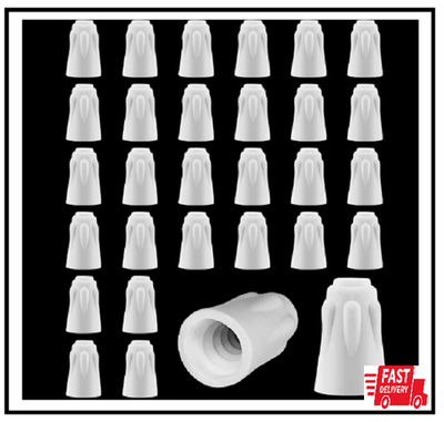 #ad 36 Pcs Ceramic Wire Connector White Ceramic Nuts 18 8 AWG High Temperature Wire $12.94