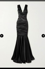 Dolce And Gabbana Satin Ruched Silk Dress Gown IT:44/US 8 Retail $5545
