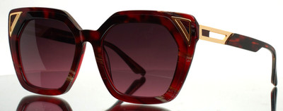 COCO AND BREEZY Lula May 104 Red Tortoise Womens Gradient Sunglasses 57-19-150 I