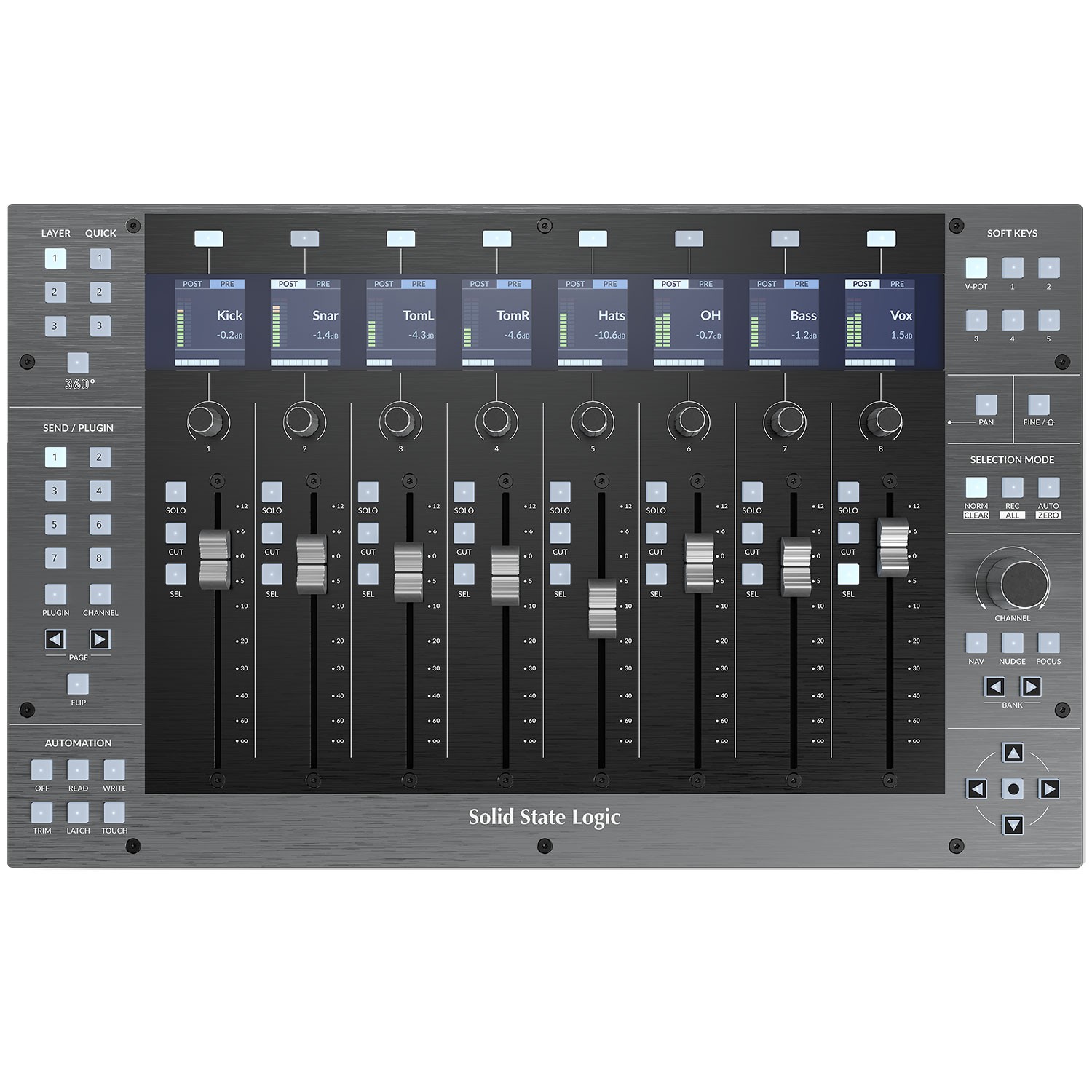 SSL UF8 Advanced DAW Controller с 8 сенсорными фейдерами