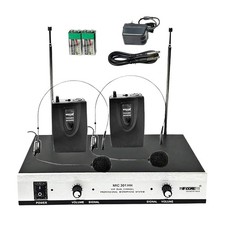 5Core Wireless Microphone System Inalambricos w 2 Headset Mini  Receiver