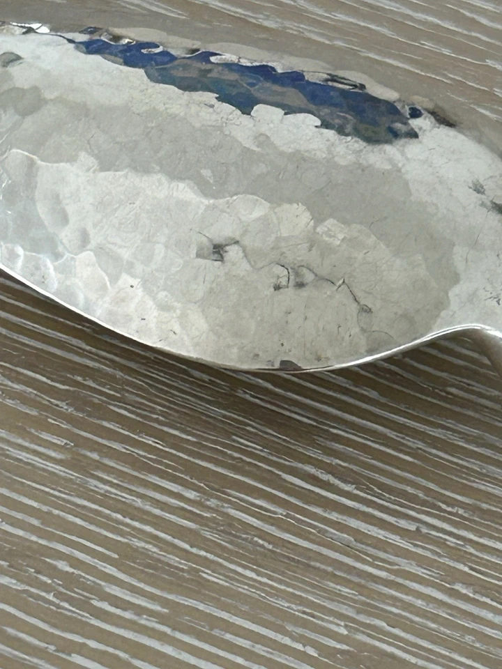 COLHER DE ENCHIMENTO prata esterlina PORTER BLANCHARD feita à mão martelada 10,5 fabulosa! - Imagem 3 de 4