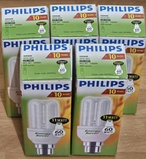 Image of 5 x NEW PHILIPS ENERGY SAVING BULBS 11W =60W B22 BC LARGE BAYONET 600LUMEN NEW