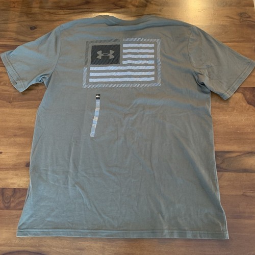 NUEVA Camiseta Under Armour Para Hombre Talla L Grande UA Verde Bandera Libertad Calce Suelto - Imagen 8 de 18