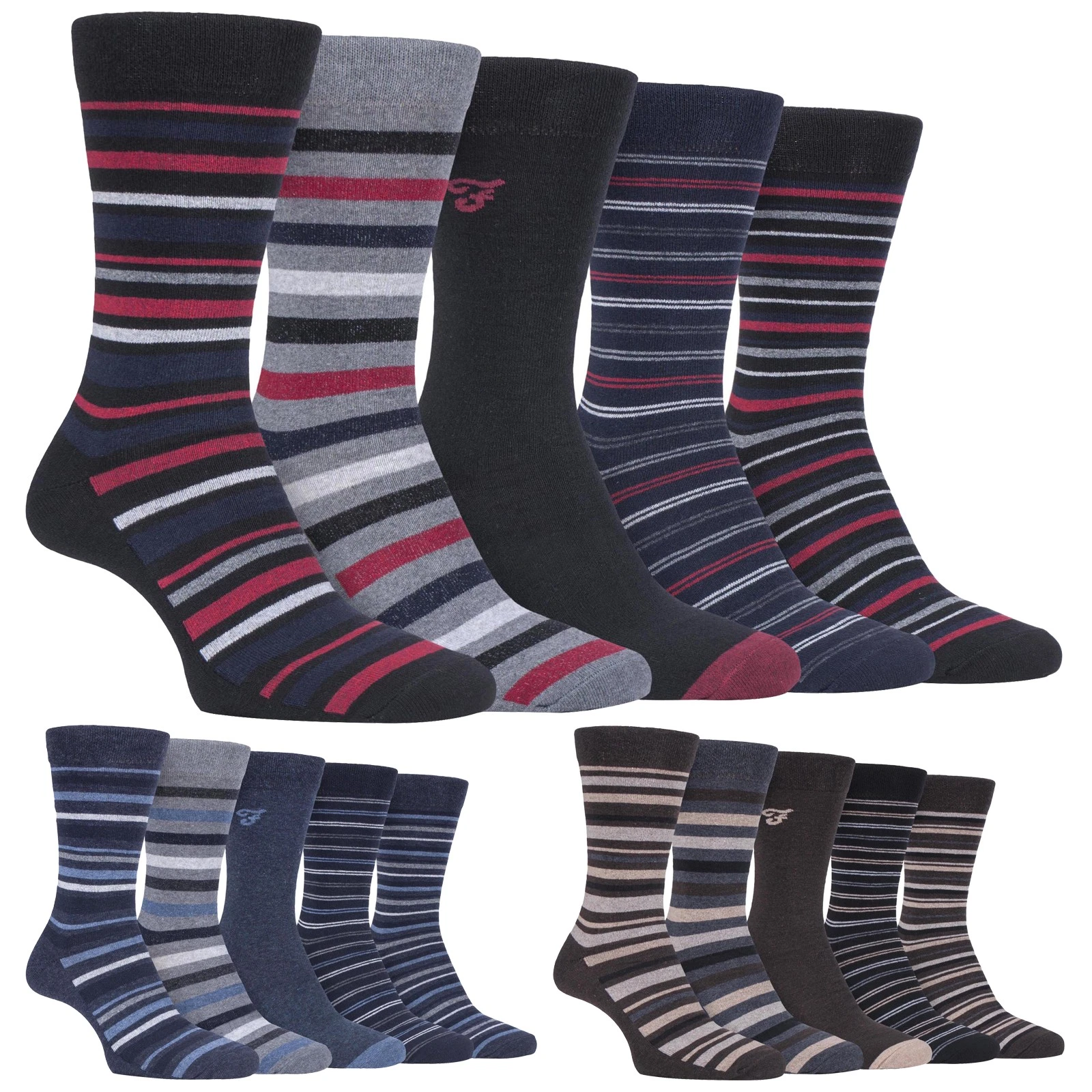 Mens Socks by Farah 5 Multi Pack Patterned Dress Socks (FCS271)