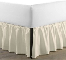 Queen Size Ruffled Bed Skirt with Split Corners - 14 Inch Drop Dust Ruffle Bed S