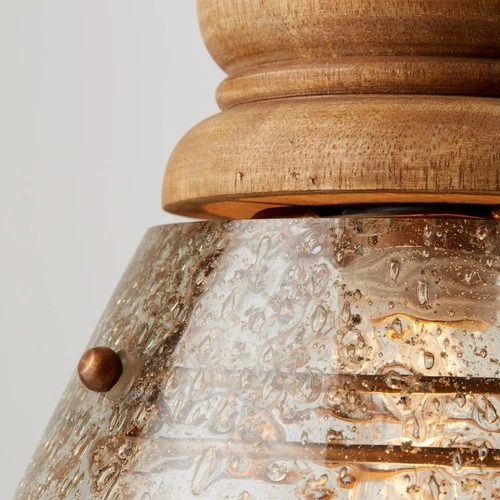 Capital 13 3/4"W Light Wood and Stone Seeded Pendant Light - Picture 4 of 7