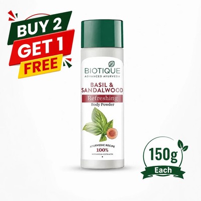 Biotique Bio Basil Sandalwood Refreshing 150g Body Powder BUY 2 GET 1 FREE