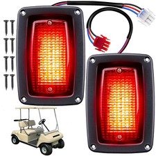 12V LED Golf Cart Tail Lamps Kit, Club Car Rear Lights, 3 Wire, 1982-Up