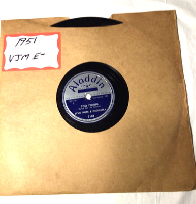 78 RPM ''TOO YOUNG/FREE AND EASY''- LYNN HOPE & ORCH. -1951