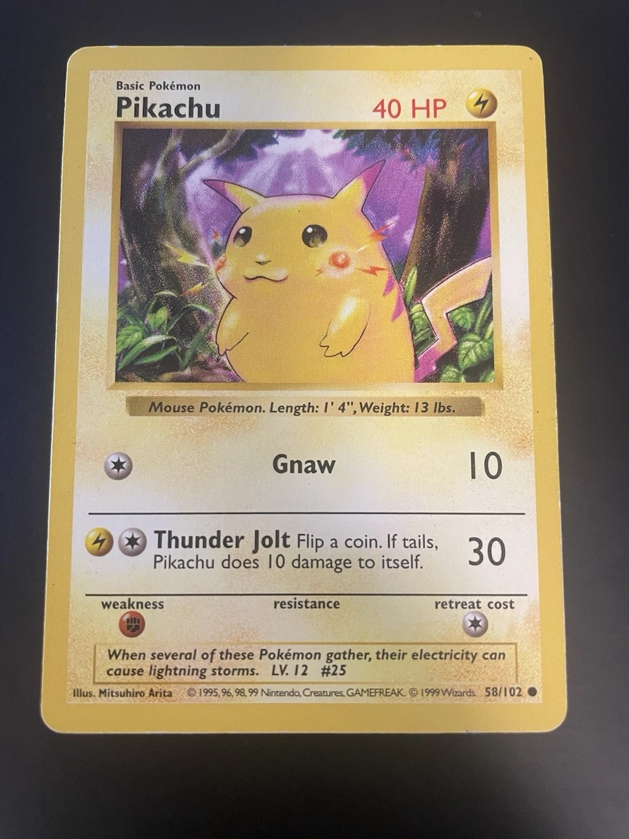 Pikachu Pokémon TCG Individual Trading Card Games Base Set in