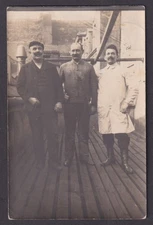 Vintage Postcard Germany RPPC Men on Wood Terrace 1910