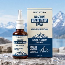 Triquetra Nasomin Nasal Iodine Spray, Natural Mineral Nasal Cleanse, 2 Fl Oz