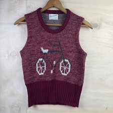 Vintage Donmoor Kids Sweater Vest Bicycle Design 100 Virgin Acrylic