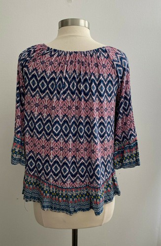 Style & Co Off or On Shoulder Printed Top sz Large New NWT - Picture 3 of 4