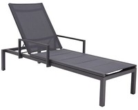 Gartenliege Grau Outdoor Sonnenliege Funktional Aluminium, Textilene Balkonliege