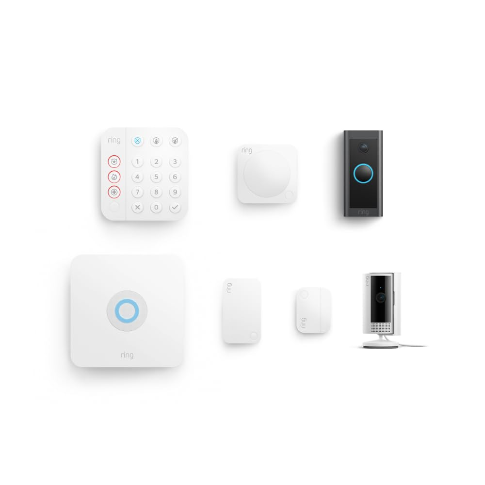 Video Doorbell Wired with All-New  Indoor Cam (White) and  Alarm 5-Piece (White)-image