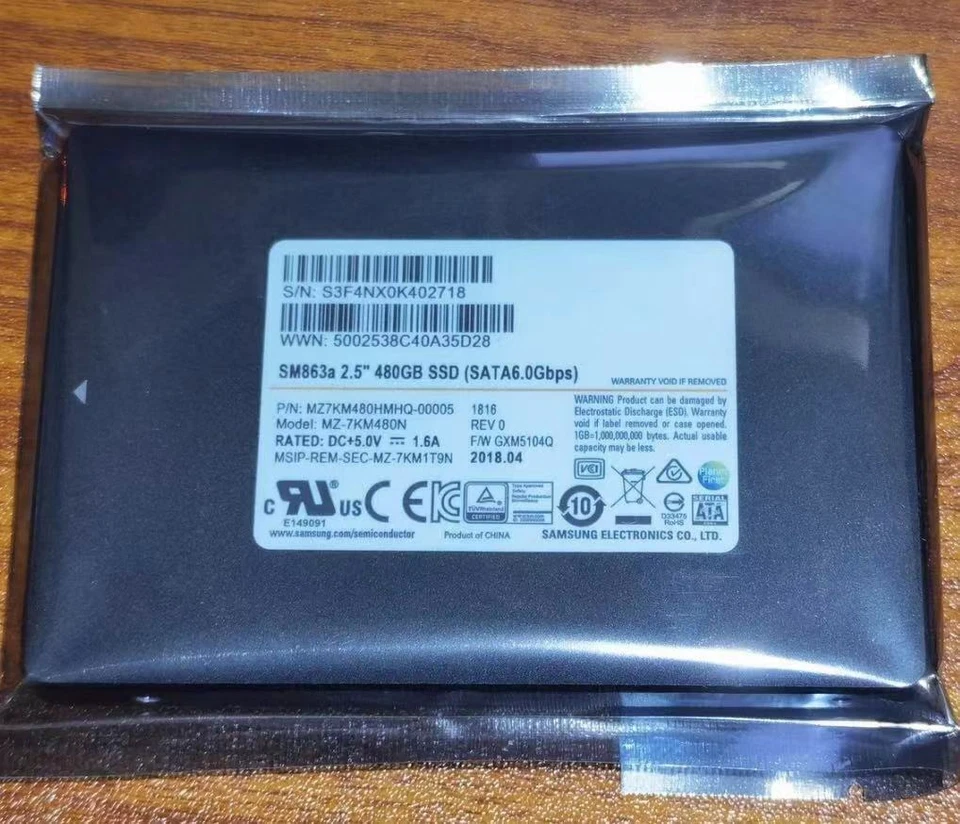 480GB Samsung SSD SM863a MZ-7KM480N Solid State Drive MZ7KM480HMHQ-00005 - Image 3 of 4