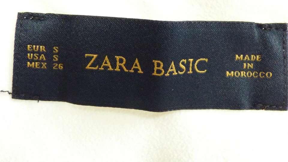Blazer branco Zara cropped curto sob medida terno jaqueta sem colarinho botão de pressão - Imagem 4 de 4