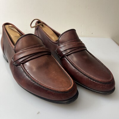 Allen Edmonds Bergamo Burgundy Nappa Leather Strap Moc Loafers Men\'s Sz 13D Allen Edmonds Bergamo 49070 Burgundy Nappa Leather Strap Moc  main image 2