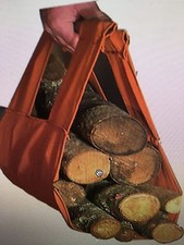 Log Tote Fireplace Holder Wood Firewood Canvas Carrier Fire Heat Caddy Carry Bag