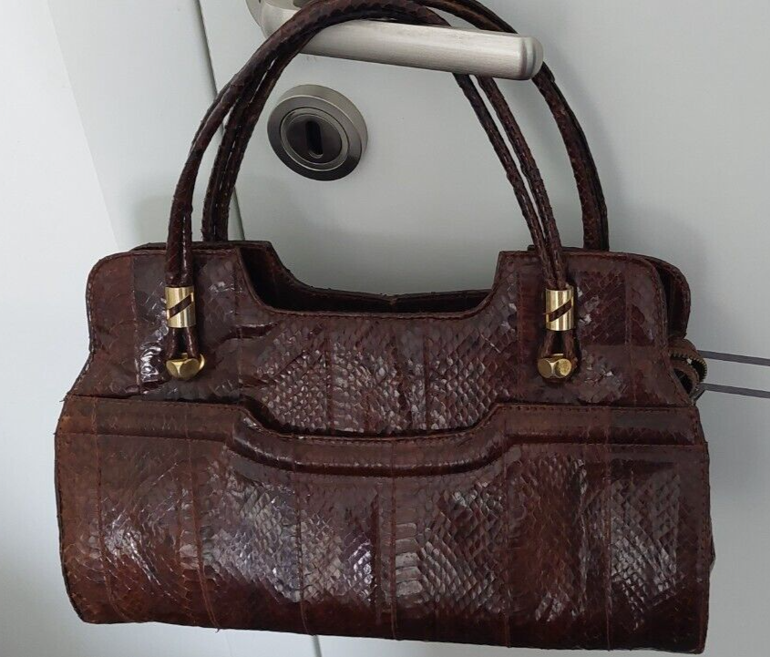 Handtasche - rostbraun - mit Reißverschluss - Vintage - gebraucht