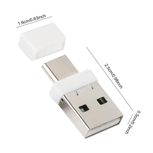 USB Type C 2 In 1 Mouse Jiggler Plug & Play Undetectable Mouse Shaker (White) - Photo 9/9