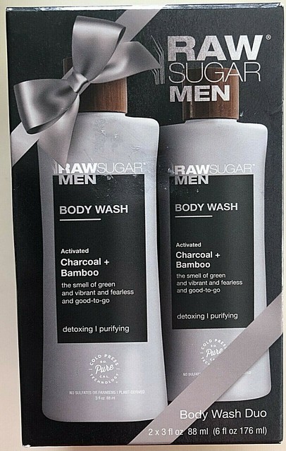 Raw Sugar Men Activated Charcoal Bamboo Body Wash Duo Q2 for sale