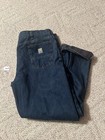 Carhartt Flannel Lined Jeans Relaxed Fit Dark Blue 42 X 32 8219