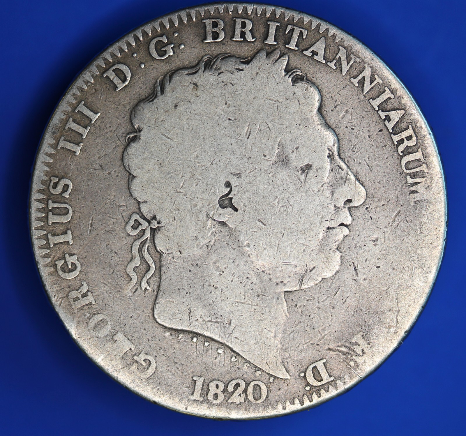 1820 George III Silver Crown Five Shillings 92.5% Fine Coin [32550]